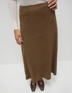Suedette Midaxi A-Line Skirt -M&S suedette midaxi a line skirt 7