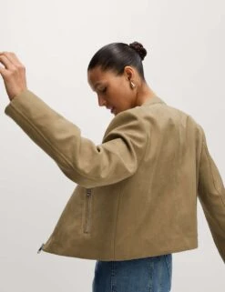 Suedette Moto Jacket -M&S suedette moto jacket 11