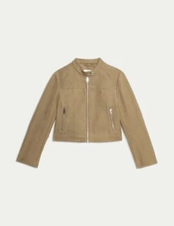 Suedette Moto Jacket -M&S suedette moto jacket 7