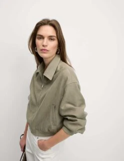 Suedette Relaxed Harrington Jacket -M&S suedette relaxed harrington jacket 11