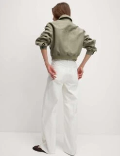 Suedette Relaxed Harrington Jacket -M&S suedette relaxed harrington jacket 9