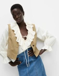 Suedette Short Gilet -M&S suedette short gilet 11