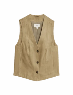 Suedette Short Gilet -M&S suedette short gilet