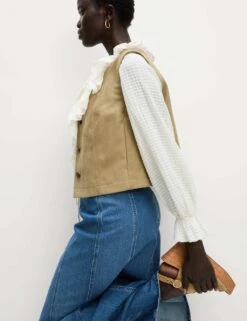 Suedette Short Gilet -M&S suedette short gilet 7