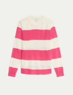 Supersoft Striped Crew Neck Relaxed Jumper -M&S supersoft striped crew neck relaxed jumper 8