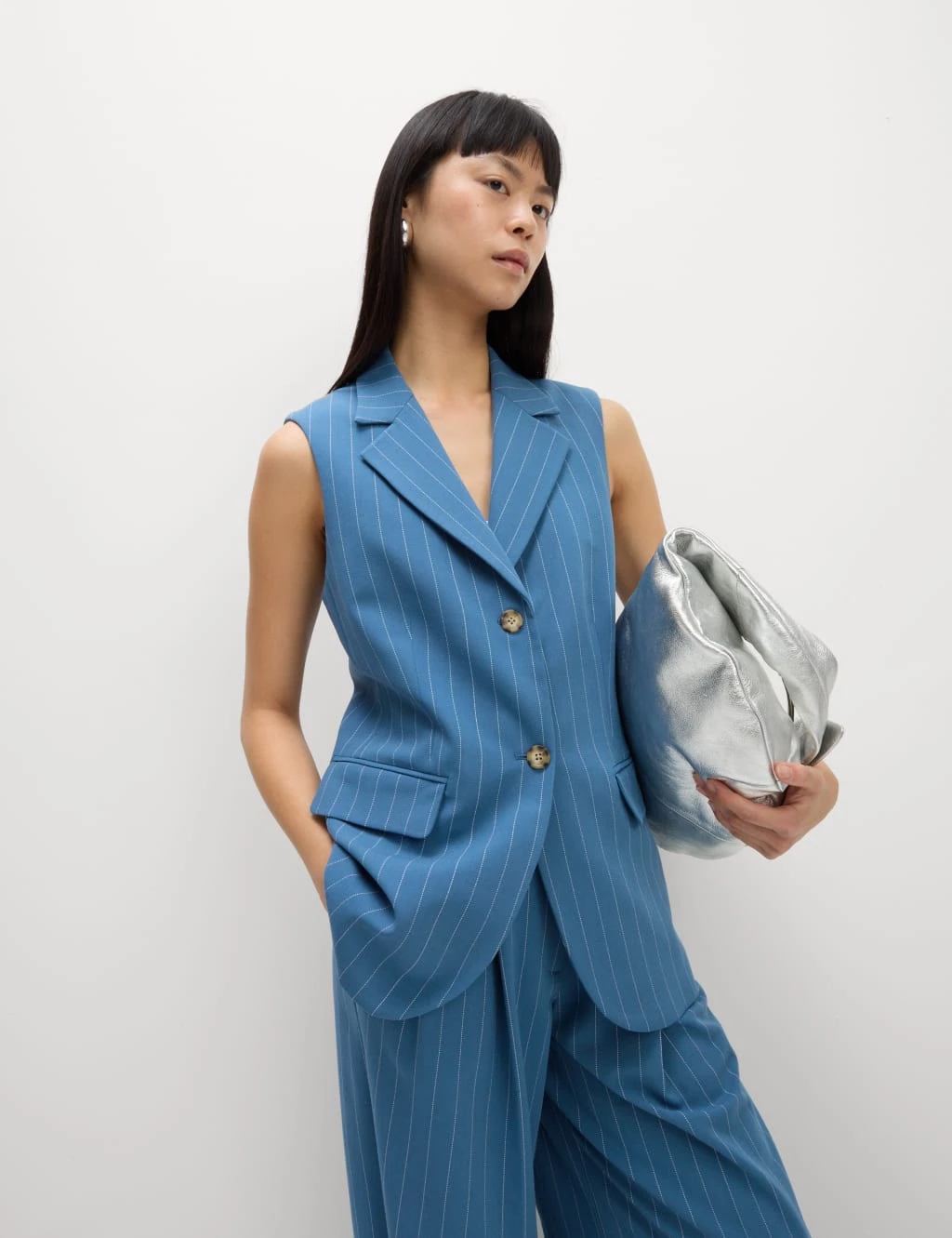 Tailored Striped Longline Waistcoat 9 Tailored Striped Longline Waistcoat - Image 7