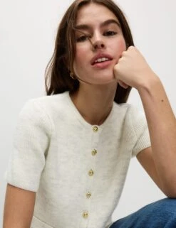 Textured Button Front Cardigan -M&S textured button front cardigan 8