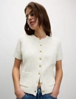 Textured Button Front Cardigan -M&S textured button front cardigan 9