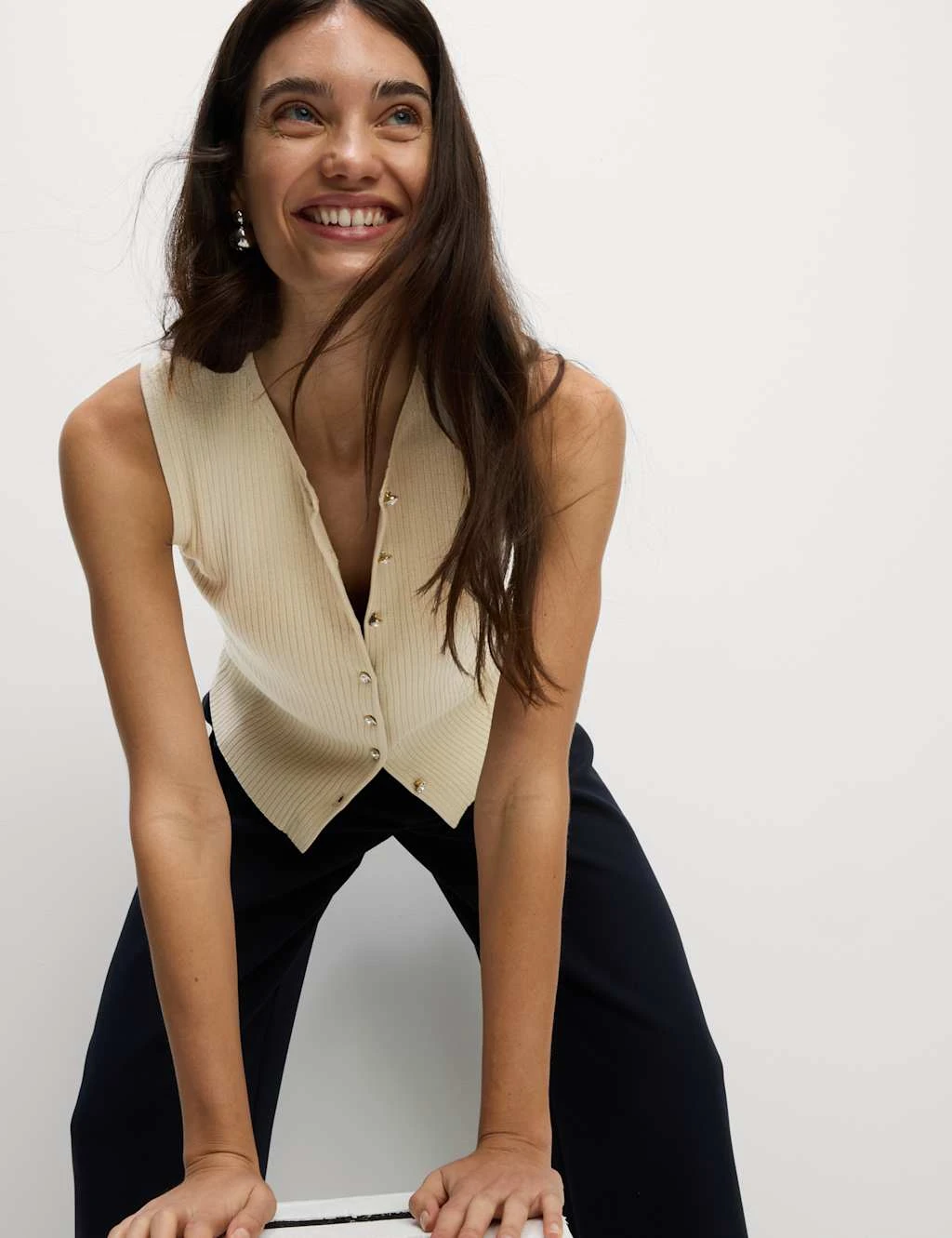 Textured Crew Neck Button Through Waistcoat 13 Textured Crew Neck Button Through Waistcoat - Image 11