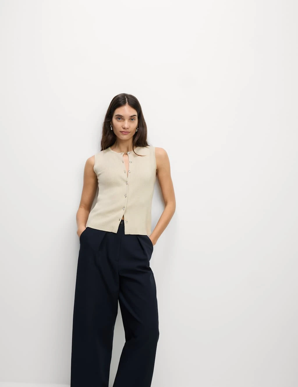 Textured Crew Neck Button Through Waistcoat 14 Textured Crew Neck Button Through Waistcoat - Image 12