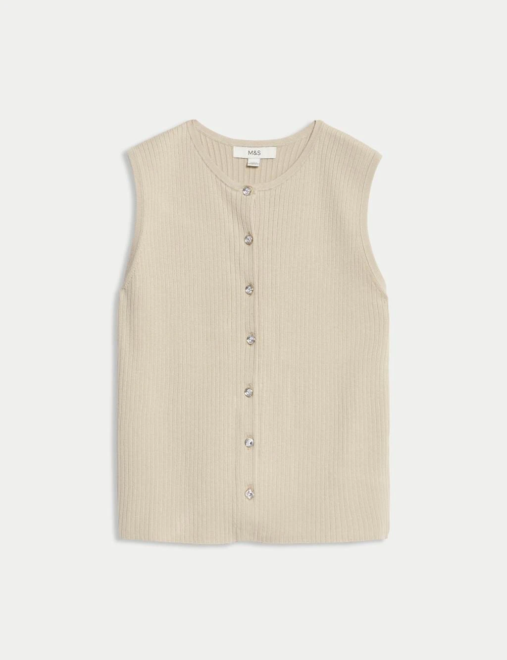 Textured Crew Neck Button Through Waistcoat 16 Textured Crew Neck Button Through Waistcoat - Image 14