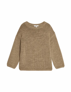 Textured Crew Neck Jumper -M&S textured crew neck jumper 1