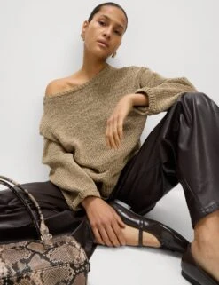 Textured Crew Neck Jumper -M&S textured crew neck jumper 12