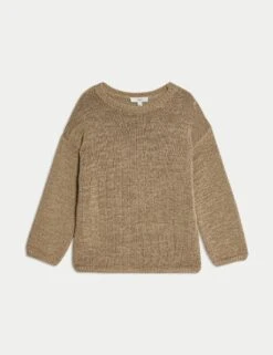 Textured Crew Neck Jumper -M&S textured crew neck jumper 13