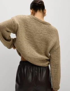 Textured Crew Neck Jumper -M&S textured crew neck jumper 16