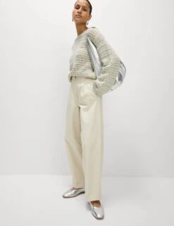 Textured Crew Neck Jumper With Cotton -M&S textured crew neck jumper with cotton 11