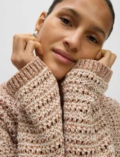 Textured Crew Neck Jumper With Cotton -M&S textured crew neck jumper with cotton 13