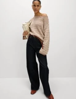 Textured Crew Neck Jumper With Cotton -M&S textured crew neck jumper with cotton 16