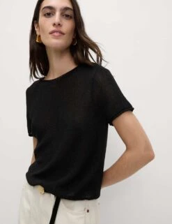 Textured Crew Neck Knitted Top -M&S textured crew neck knitted top 15