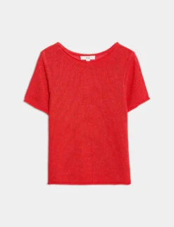 Textured Crew Neck Knitted Top -M&S textured crew neck knitted top 5