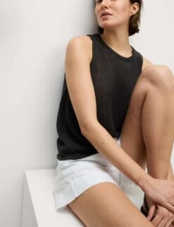 Textured Crew Neck Knitted Vest With Cotton -M&S textured crew neck knitted vest with cotton 10