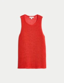 Textured Crew Neck Knitted Vest With Cotton -M&S textured crew neck knitted vest with cotton 14