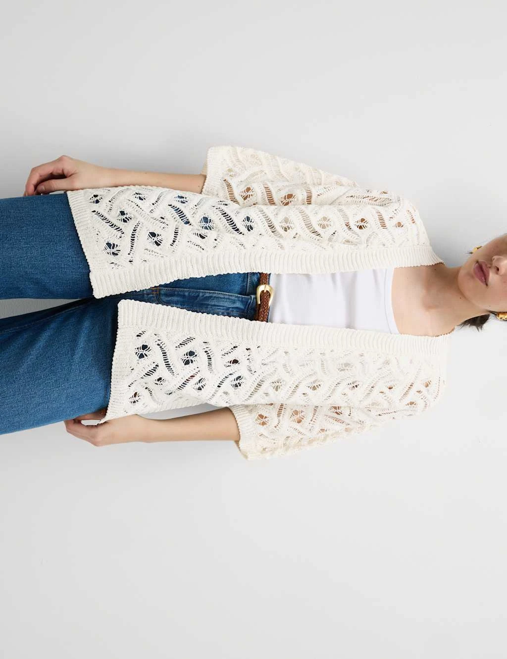 Textured Edge To Edge Longline Cardigan 14 Textured Edge To Edge Longline Cardigan - Image 12