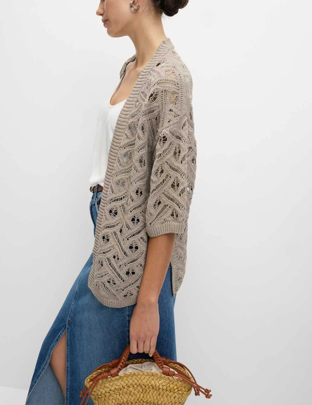 Textured Edge To Edge Longline Cardigan 21 Textured Edge To Edge Longline Cardigan - Image 19
