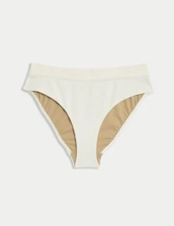 Textured High Waisted High Leg Bikini Bottoms 35 Textured High Waisted High Leg Bikini Bottoms -M&S textured high waisted high leg bikini bottoms 12