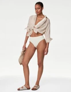 Textured High Waisted High Leg Bikini Bottoms 39 Textured High Waisted High Leg Bikini Bottoms -M&S textured high waisted high leg bikini bottoms 15