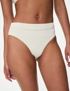 Textured High Waisted High Leg Bikini Bottoms 41 Textured High Waisted High Leg Bikini Bottoms -M&S textured high waisted high leg bikini bottoms 17