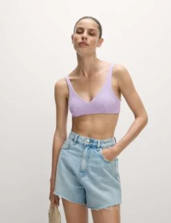 Textured Padded Plunge Bikini Top 27 Textured Padded Plunge Bikini Top -M&S textured padded plunge bikini top 11