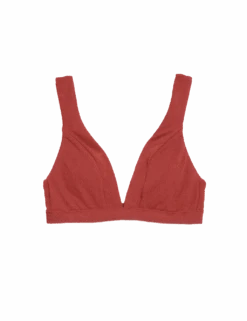 Textured Padded Plunge V-Neck Bikini Top -M&S textured padded plunge v neck bikini top