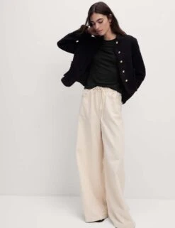 Textured Pointelle T-Shirt -M&S textured pointelle t shirt 10