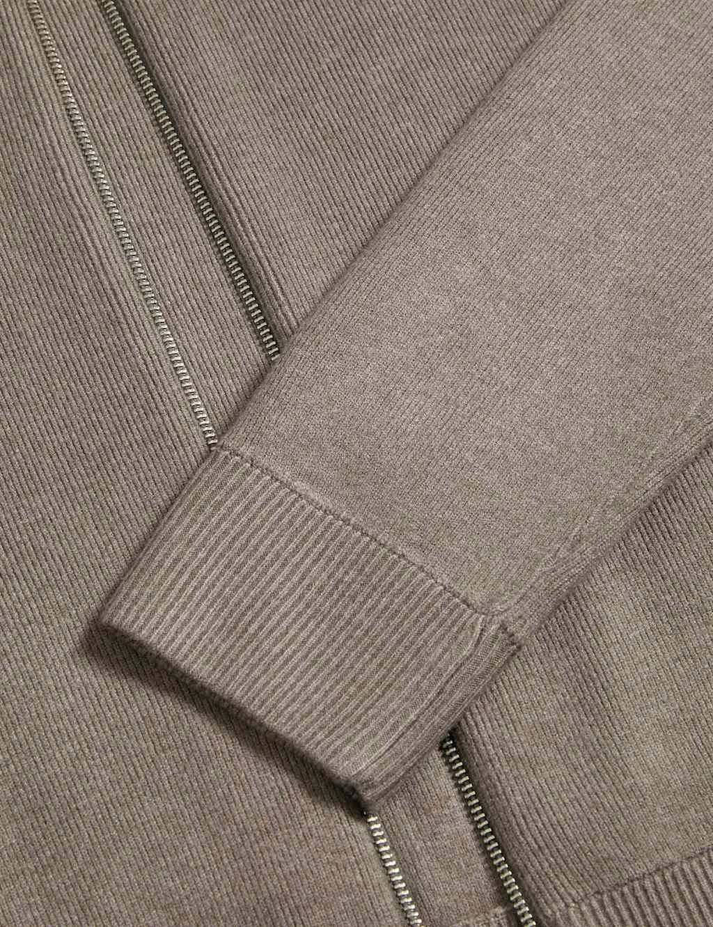 Textured Relaxed Fit Bomber Cardigan 14 Textured Relaxed Fit Bomber Cardigan - Image 12