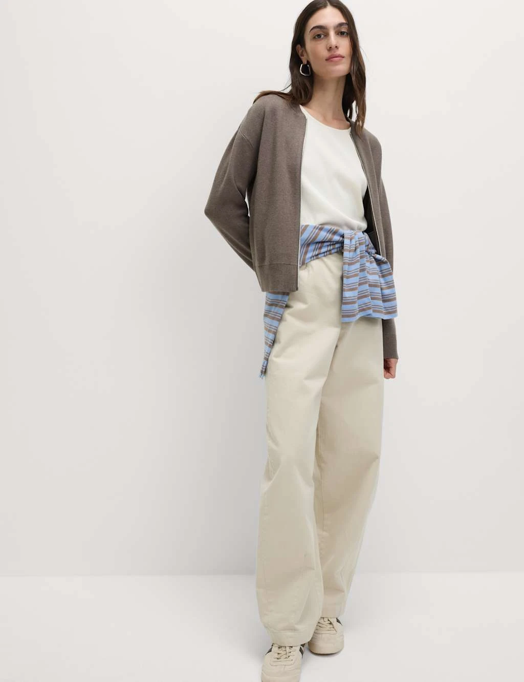 Textured Relaxed Fit Bomber Cardigan 17 Textured Relaxed Fit Bomber Cardigan - Image 15