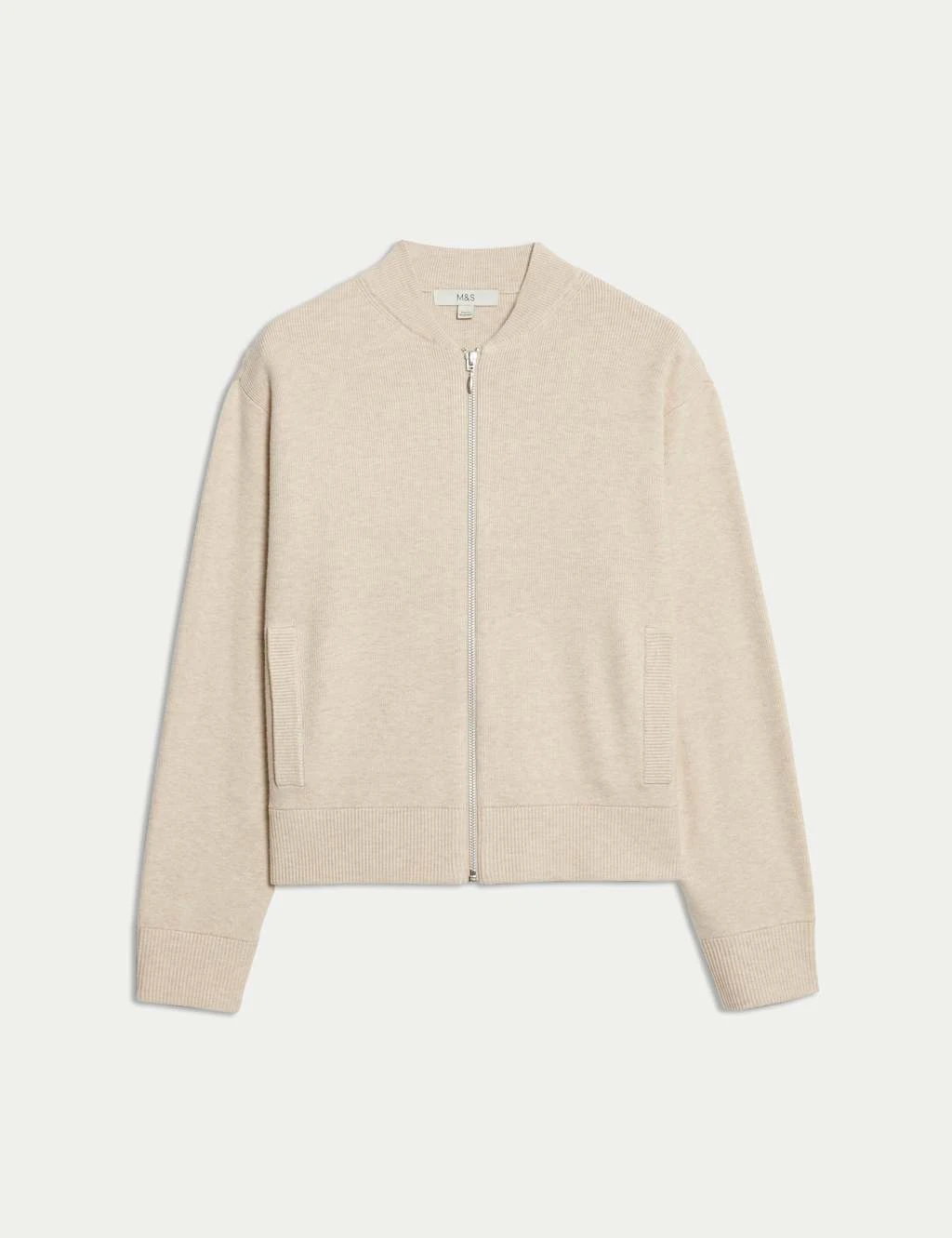 Textured Relaxed Fit Bomber Cardigan 20 Textured Relaxed Fit Bomber Cardigan - Image 18