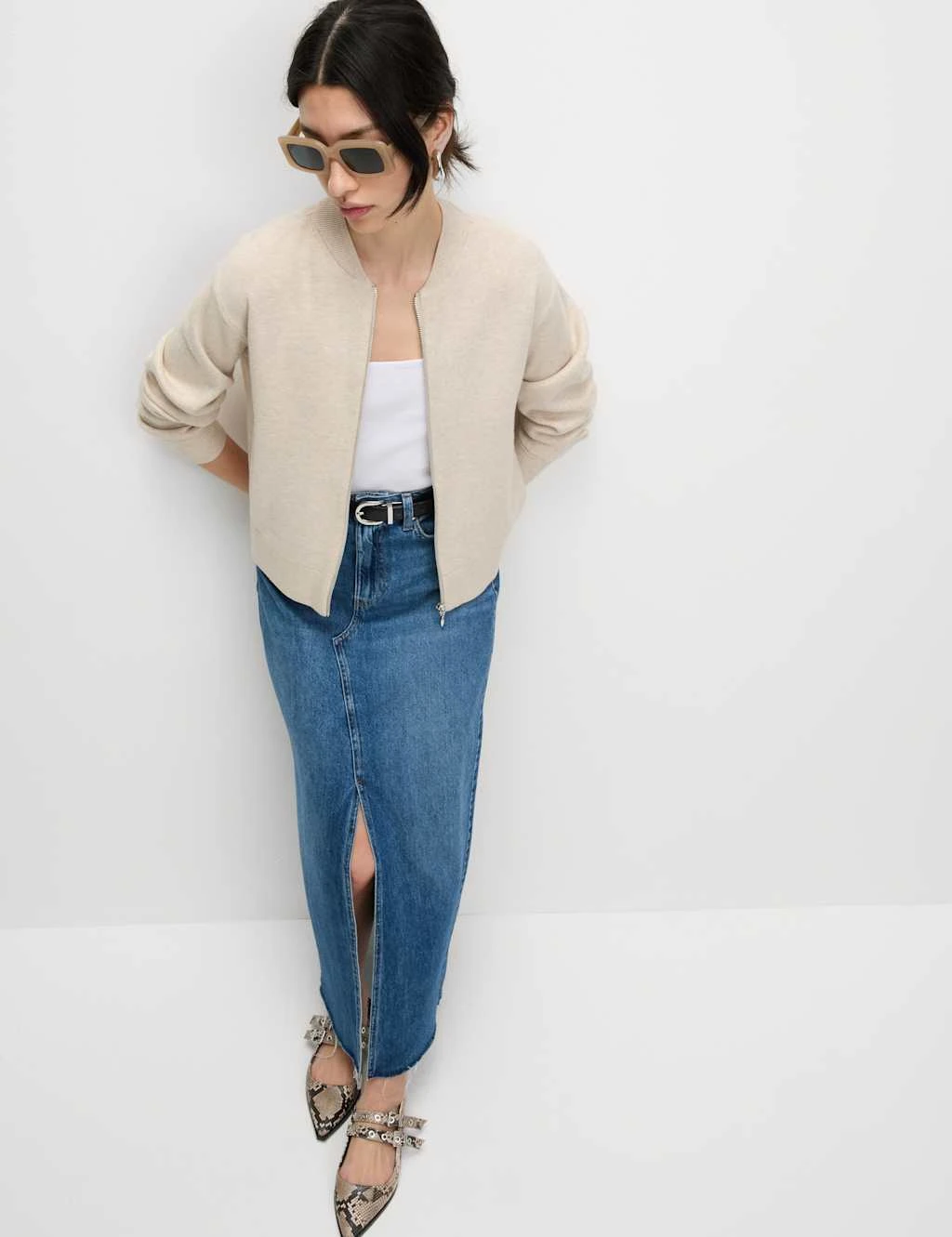 Textured Relaxed Fit Bomber Cardigan 21 Textured Relaxed Fit Bomber Cardigan - Image 19