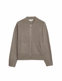 Textured Relaxed Fit Bomber Cardigan 32 Textured Relaxed Fit Bomber Cardigan -M&S textured relaxed fit bomber cardigan