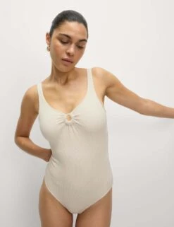 Textured Ring Detail Scoop Neck Swimsuit -M&S textured ring detail scoop neck swimsuit 5
