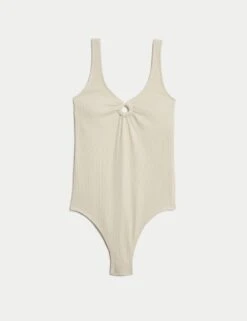 Textured Ring Detail Scoop Neck Swimsuit -M&S textured ring detail scoop neck swimsuit 6