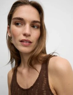 Textured Cropped Vest -M&S textured scoop neck crop vest top with cotton 10