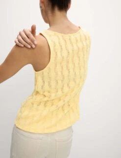 Textured Cropped Vest -M&S textured scoop neck crop vest top with cotton 3