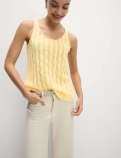 Textured Cropped Vest -M&S textured scoop neck crop vest top with cotton 4