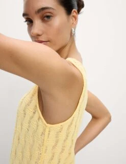 Textured Cropped Vest -M&S textured scoop neck crop vest top with cotton 5