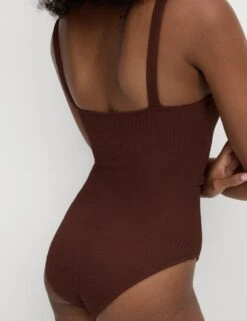 Textured Square Neck Swimsuit -M&S textured square neck swimsuit 8