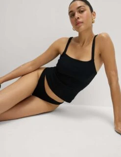 Textured Square Neck Tankini Top -M&S textured square neck tankini top 7