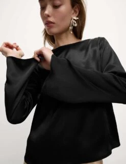 Tie Detail Long Sleeve Top -M&S tie detail long sleeve top 12