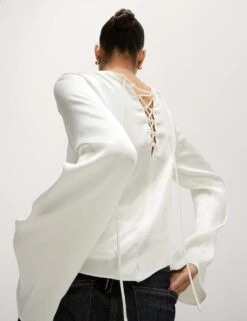 Tie Detail Long Sleeve Top -M&S tie detail long sleeve top 4