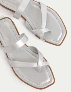 Toe Loop Strappy Flat Mules -M&S toe loop strappy flat mules 9